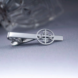 Tangula Vintage Cross Tie Clip Stainless Steel Christian Cross Men Business Suit