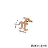 Greek Alphabet Stainless Steel Men's Cufflinks