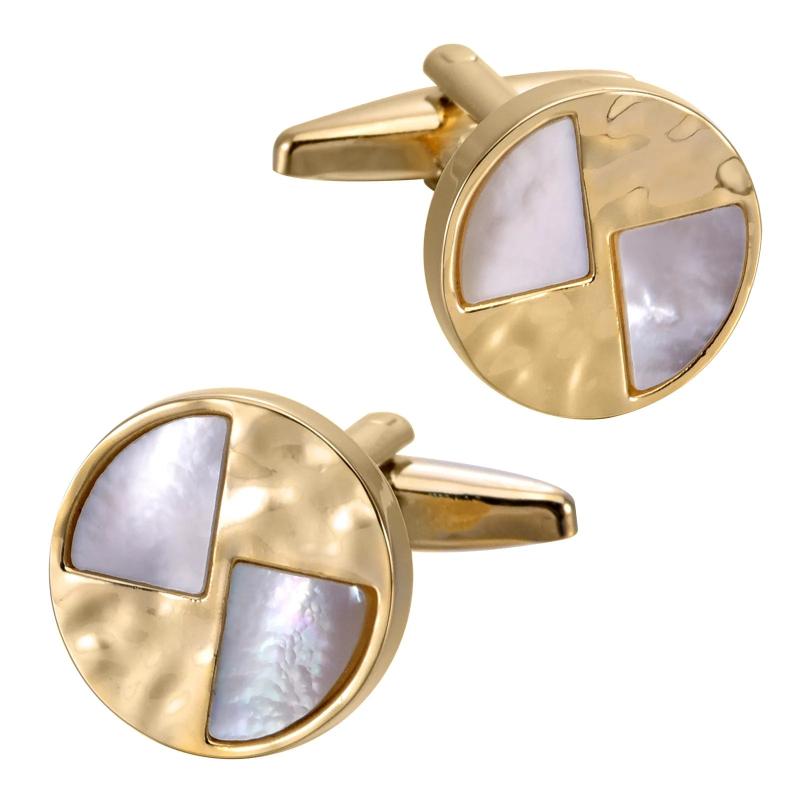 Natural Pearl Conch Plated French Suit Cufflinks