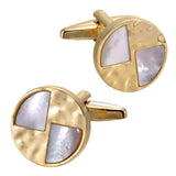 Natural Pearl Conch Plated French Suit Cufflinks
