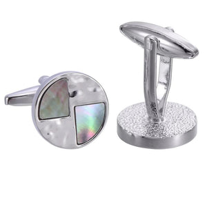 Natural Pearl Conch Plated French Suit Cufflinks