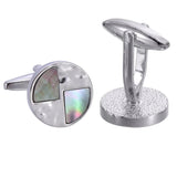 Natural Pearl Conch Plated French Suit Cufflinks