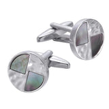 Natural Pearl Conch Plated French Suit Cufflinks
