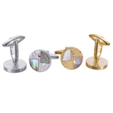 Natural Pearl Conch Plated French Suit Cufflinks