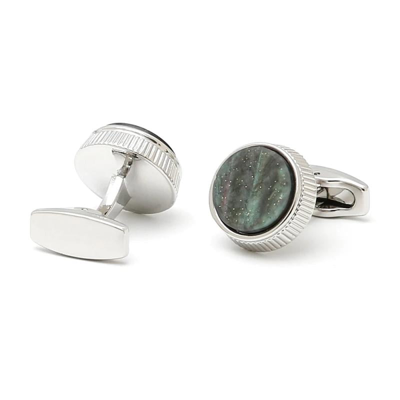 Green Round Buttons Cufflinks XK23006 for Wedding