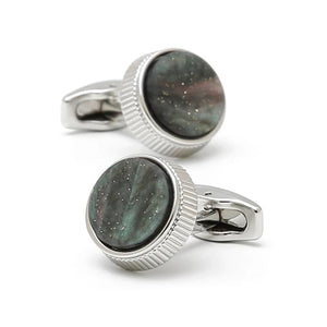 Green Round Buttons Cufflinks XK23006 for Wedding