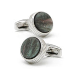 Green Round Buttons Cufflinks XK23006 for Wedding