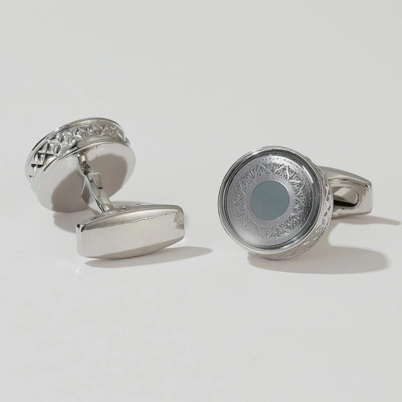 Colorful Pattern Cufflinks for Men's Round Advanced Gift Business Party