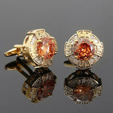Zircon Cufflinks Rhinestone Round Business Suits Buttons Jewelry for Men