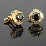 Zircon Cufflinks Rhinestone Round Business Suits Buttons Jewelry for Men