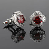Zircon Cufflinks Rhinestone Round Business Suits Buttons Jewelry for Men