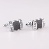 Square Crystal Copper Cufflinks French Shirt Buttons