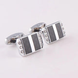 Square Crystal Copper Cufflinks French Shirt Buttons
