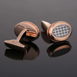 Men's Oval Conch Cufflinks Gift Set