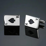 High brass silvery poker A Cufflinks Men's French shirt Cufflinks