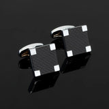 Carbon Fiber Square Cufflinks - French Shirt Cuff Jewelry