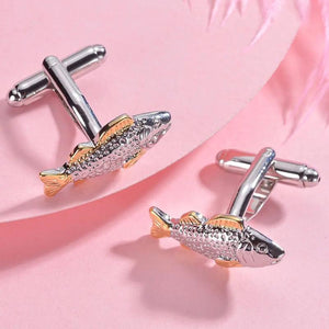 Fish Pattern Suit Accessories Men's Cufflinks
