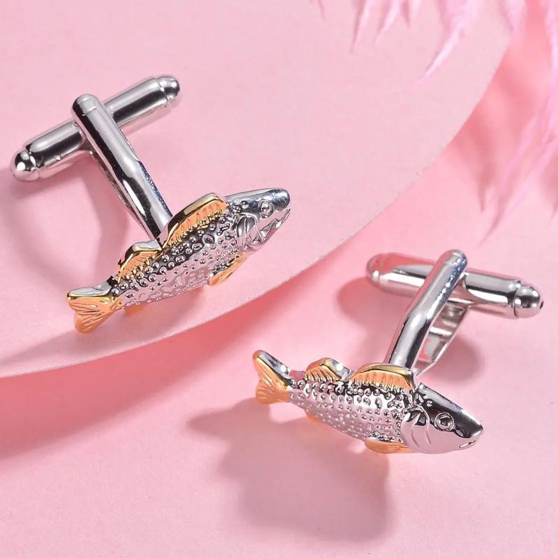 Fish Pattern Suit Accessories Men's Cufflinks