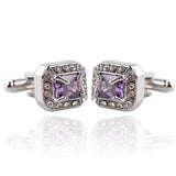 Geometric Square Rhinestone Cufflinks Shirt Studs