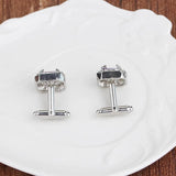 Geometric Square Rhinestone Cufflinks Shirt Studs