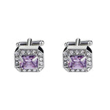 Geometric Square Rhinestone Cufflinks Shirt Studs