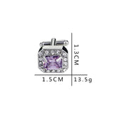 Geometric Square Rhinestone Cufflinks Shirt Studs