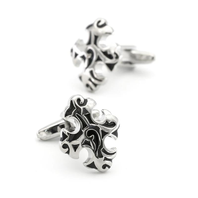 Vintage Brass Cross Cuff Links for Men