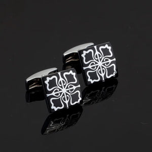 Stainless Steel Square Stamping Vintage Cuff Links Custom Enamel Cufflinks