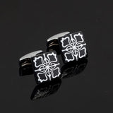 Stainless Steel Square Stamping Vintage Cuff Links Custom Enamel Cufflinks