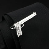 4pcs Metal Men Tie Clip Set Classic Necktie Tie Bar Clasp Clip Gun Bullet
