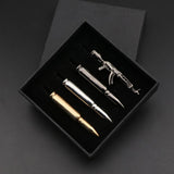 4pcs Metal Men Tie Clip Set Classic Necktie Tie Bar Clasp Clip Gun Bullet
