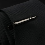 4pcs Metal Men Tie Clip Set Classic Necktie Tie Bar Clasp Clip Gun Bullet