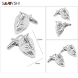 Novelty Wolf Head Cufflinks for Men's Shirt Cuff