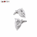Novelty Wolf Head Cufflinks for Men's Shirt Cuff