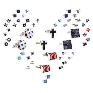 Enamel Cufflinks Mens Epoxy Cross Cuff Links