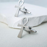 Egyptian Ankh Cufflinks Vintage Key of Life Amulet Jewelry Stainless Steel Men's