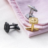 Vintage Viking Pirates Rudder Cufflinks Stainless Men Punk Shirt Buttons