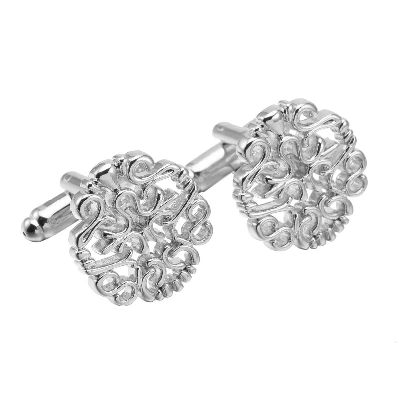 Hollowed Out Carved French Cufflinks for Men/Women Suits Business Retro Wedding
