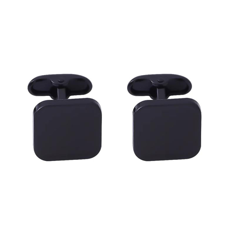 Square Blank Cufflinks for Dark Men Shirt Suit Tuxedo