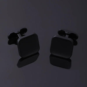 Square Blank Cufflinks for Dark Men Shirt Suit Tuxedo