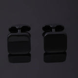 Square Blank Cufflinks for Dark Men Shirt Suit Tuxedo
