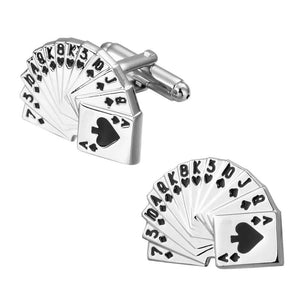 C-MAN shirt silvery poker cufflink for mens cuff buttons cuff links