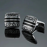 DY brass enamel Square Silvery pattern Cufflinks French shirt Cufflinks