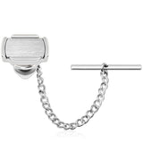 Metal Tie Tack/Pin with Safety Chain Golden Matte Metal Clutch Back