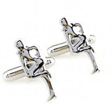 iGame Cufflinks Silver Brass Dancing Girl Novelty