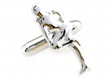 iGame Cufflinks Silver Brass Dancing Girl Novelty
