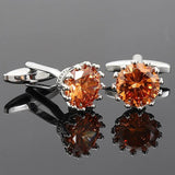 Crystal Metal Cufflinks French Shirt Round Button Wedding Dress Accessories