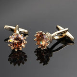 Crystal Metal Cufflinks French Shirt Round Button Wedding Dress Accessories