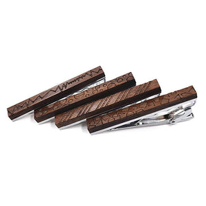 Retro Wood Tie Clip for Men Business Suit Shirt Necktie Bar