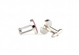 iGame Metal Cuff Links Pink Smile Face Copper Material